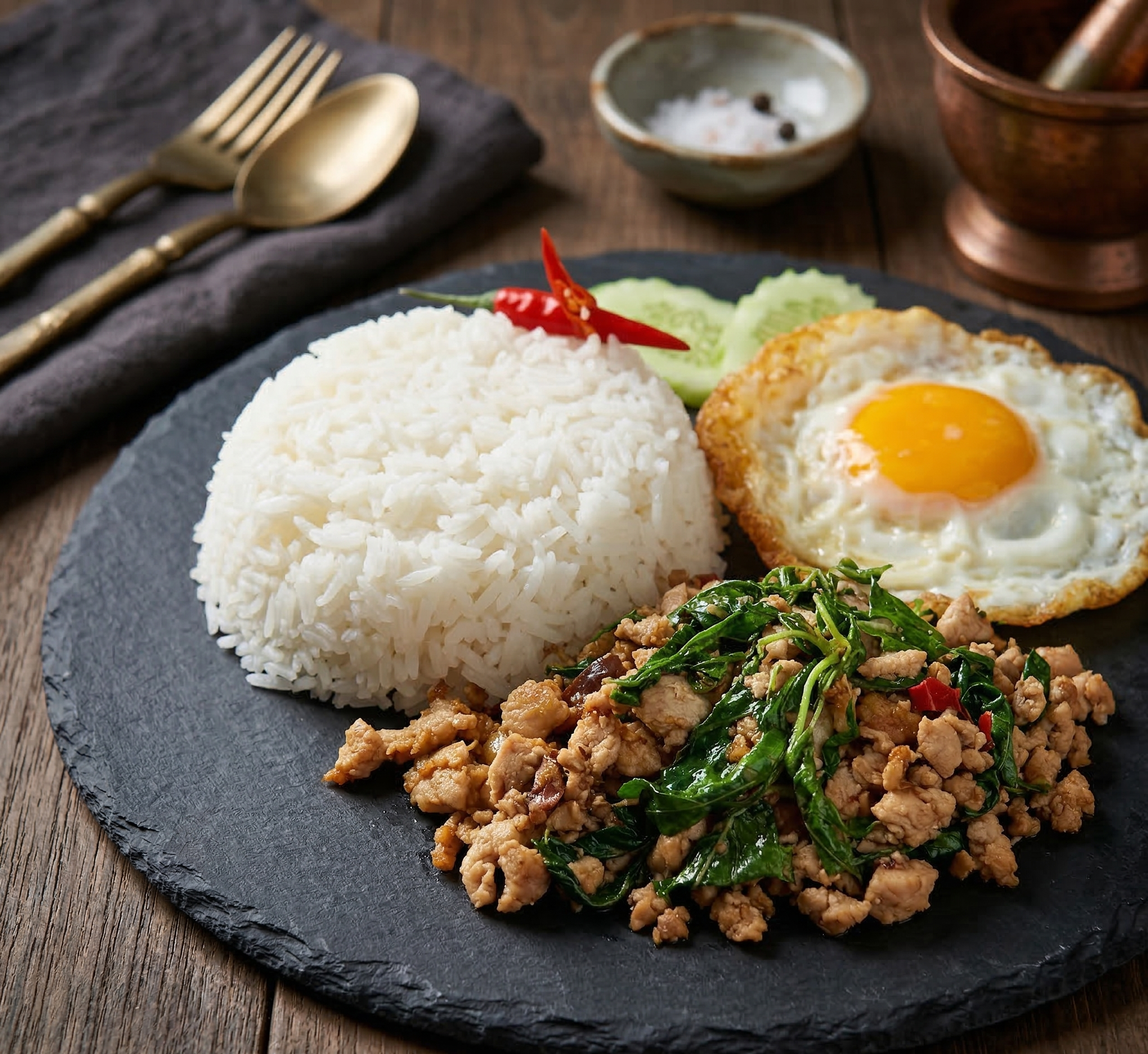 Spicy Chicken Basil Stir-Fry EED HALAL